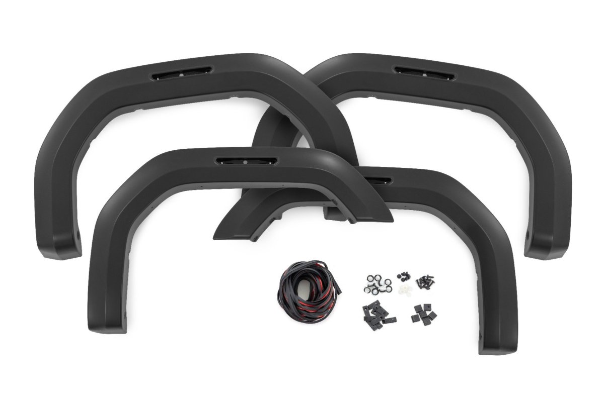 GMC Sierra 3500 HD Fender Flares - Rough Country - Sport - Summit White - '20-'25